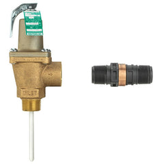 Watts Regulator 40L-34 Relief Valve Temperature and Pressure with Flood Sensor 3/4 Inch Male x Female Bronze 125PSI 210 Degrees Fahrenheit