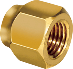 JB Industries NRS4-64 Brass Nut, 3/8 x 1/4 Flare Short Forged Refrigeration