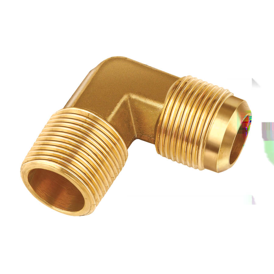 JB Industries E1-8B Brass 90 Degree Elbow, 1/2 Flare x 1/4 MPT