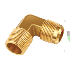 JB Industries E1-8B Brass 90 Degree Elbow, 1/2 Flare x 1/4 MPT