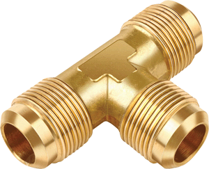 JB Industries T2-6 Brass Tee, 3/8 Flare