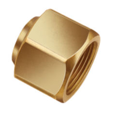 JB Industries NS4-10 Brass Nut, 5/8 Flare Short Forged Refrigeration