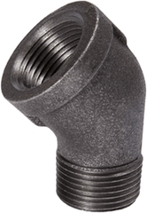 Mueller 520-503 Malleable Iron 45 Degree Street Elbow 1/2 150# Threaded Black