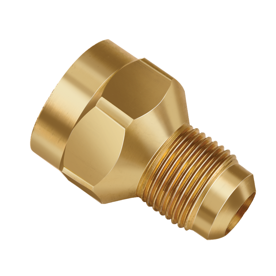 JB Industries U3-6C Brass Adapter, 3/8 Flare x 3/8 Female Pipe Adapter