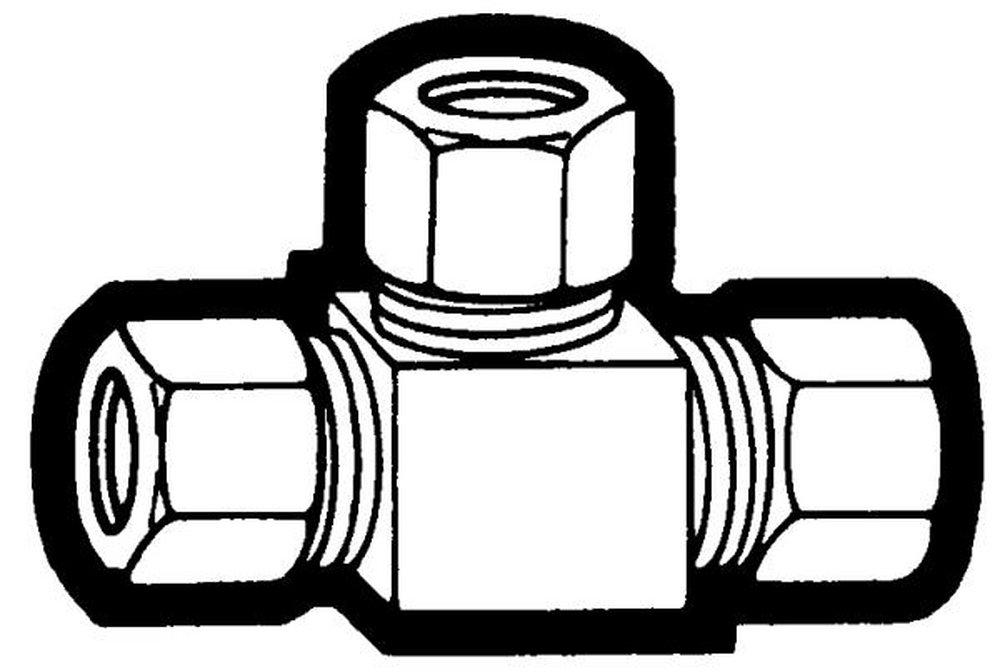 Holyoke Fittings W64-6 3/8 in. OD Compression Brass Tee Union