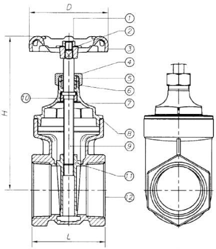 Matco-Norca 514T08LF 2 in. Brass Full Port Threaded Gate Valve