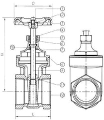 Matco-Norca 514T08LF 2 in. Brass Full Port Threaded Gate Valve