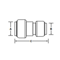 CASH ACME U050LF Sharkbite Reducing Coupling 1/4 x 1/2