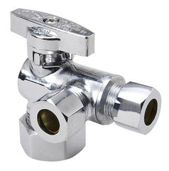 Mueller 194-322HC Angle Stop Valve ProLine 5/8 Compression X 3/8 Compression Brass Chrome