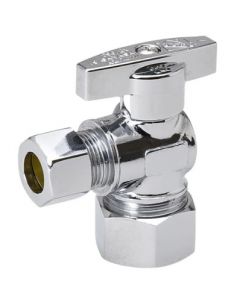 Mueller 190-032HC Stop Valve, 5/8 x 3/8 in Connection, Compression, 125 psi Pressure, Brass Body