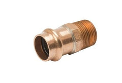 Mueller PF01163 Streamline PRS Copper Press Male Reducing Adapter, P x MPT, 1 x 1