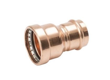 Mueller PF01083 Large Reducing Coupling, 2-1/2 x 2 in Press End Style, Wrought Copper