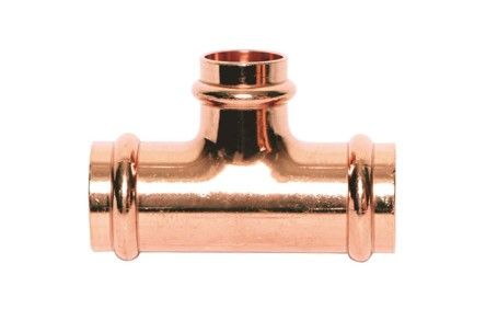 Mueller PF04091 Streamline PRS Copper Press Reducing Tee P X P X P, 1-1/2 X 1-1/4 X 1-1/4