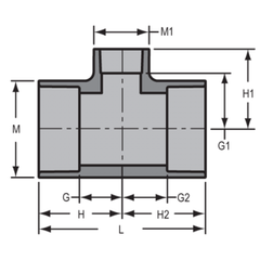 Spears 801-339C 3X2-1/2 CPVC Reducing Tee Socket SCH80