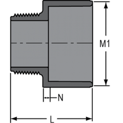 Spears 836-102 3/4X1 PVC Reducing Male Adapter MPTXSOC SCH80