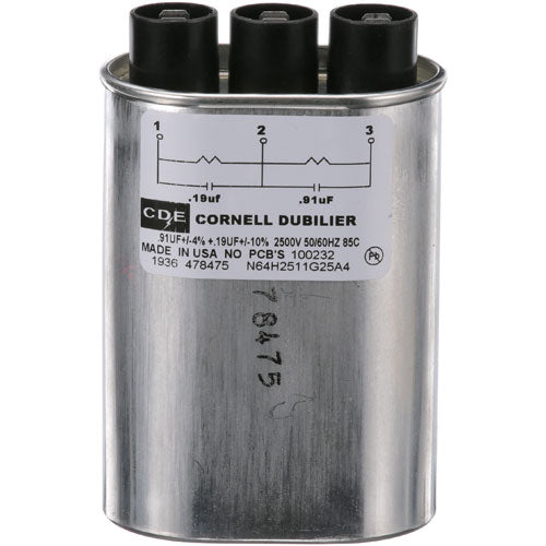 CAPACITOR 0.91UF+0.19UF (SINGLE) 100232 for Turbochef TUC100232