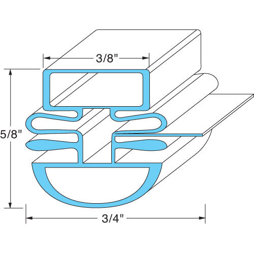 Door Gasket 27 x 62 for Turbo Air P2R3300200