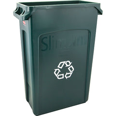 Slim Jim Recycling Can 23 Gal Green W Handles for Rubbermaid RBMDFG354007GRN