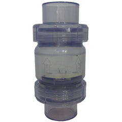 Spears S1780C15 1 Inch Clear PVC Spring Check Valve - Check Valve With 1/2 Lb Spring (Slip x Slip)