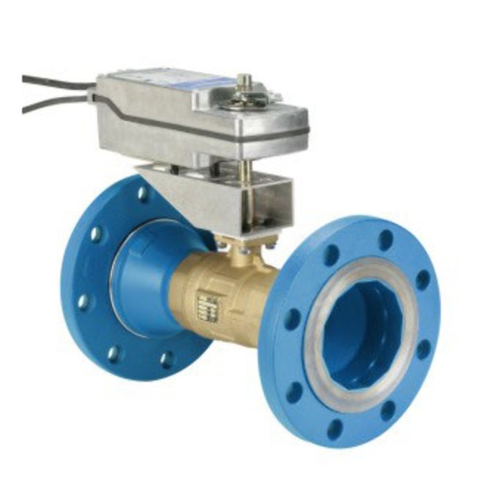 Johnson Controls VG12A5JU+92NBAC Flanged Trim Ball Valve with Spring-Return Electric Actuator