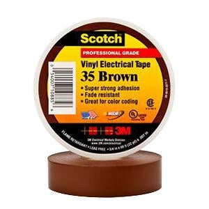 3M 35-BROWN-3/4 Electrical Tape 0.75 Inch x 66 FT