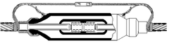 3M 5406-CI-350 Molded Rubber Splice 15 kV 350 Kcmil