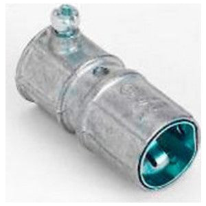 Bridgeport Fittings 280SP Ball Burnished Zinc Die Cast EMT Set-Screw to Snap-In Flexible Metal Conduit Fitting