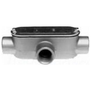 Bridgeport Fittings T-45CG Type T Conduit Body With Cover and Gasket 1-1/2 Inch