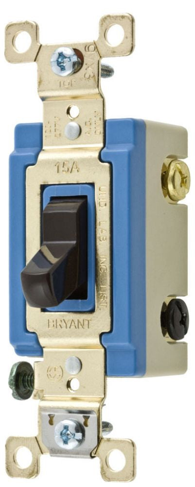 Bryant 4803 AC Toggle Switch 15A 3W Brown