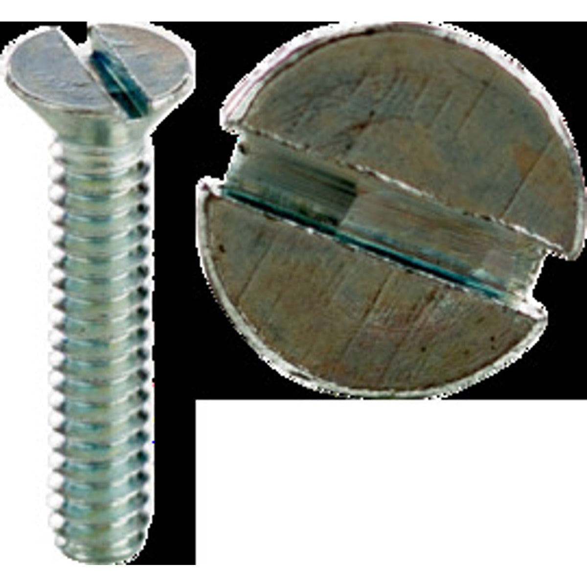 CULLY 50124J 6-32 x 1-1/2 Machine Screws, Flat Head, Slotted, Zinc Plated