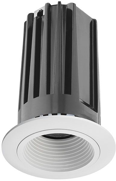 Juno 2LEDTRIM-G2-DB-30K-90CRI-FL-WWH 2 LED Gen 2 Round Trim Module 3000K 90 CRI Flood White Baffle White Trim Ring