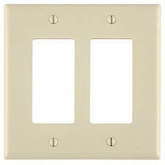 Leviton 80609-T Decora Dual-Gang Midway Size Wallplate, Light Almond