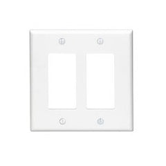 Leviton 80609-T Decora Dual-Gang Midway Size Wallplate, Light Almond