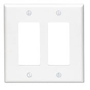 Leviton 80609-T Decora Dual-Gang Midway Size Wallplate, Light Almond