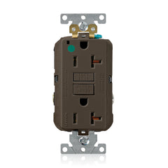 Leviton GFNT2-HG SmartlockPro Slim Self-Test GFCI Receptacle 20 Amp 125 Volt Extra-Heavy Duty Hospital Grade