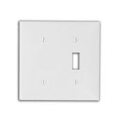 Leviton 80706-GY 2-Gang 1-Toggle 1-Blank Device Combination Wallplate Standard Size