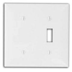 Leviton 80706-GY 2-Gang 1-Toggle 1-Blank Device Combination Wallplate Standard Size