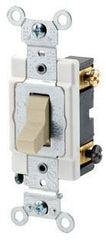 Leviton CSB3-15I 15 Amp 120/277 Volt Toggle 3-Way Commercial Spec Grade Grounding Ivory AC Quiet Switch