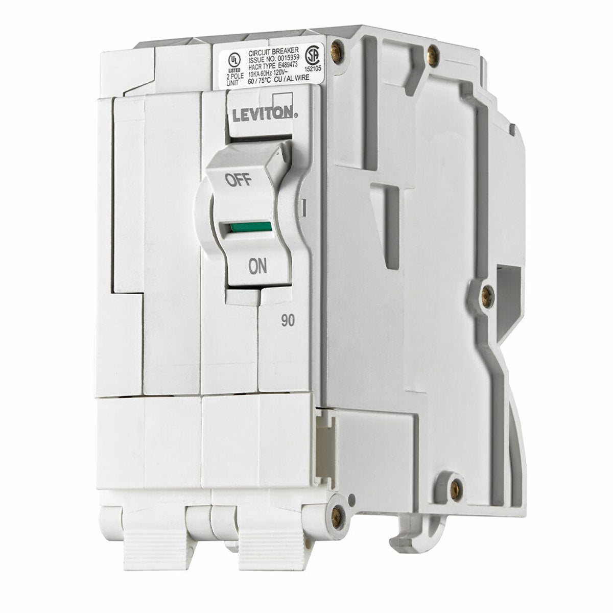 Leviton LB290 Branch Circuit Breaker, Standard 2-Pole 90A 120/240V, 10kA Interrupt Rating