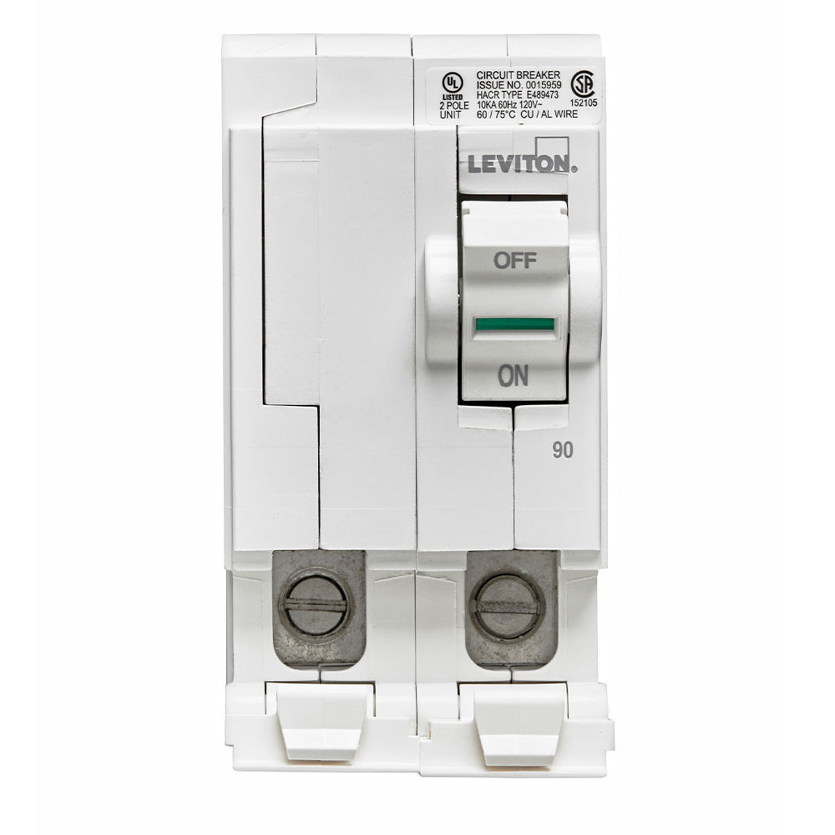 Leviton LB290 Branch Circuit Breaker, Standard 2-Pole 90A 120/240V, 10kA Interrupt Rating