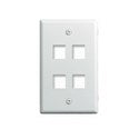 ON-Q/LEGRAND WP3404WH Keystone Wallplate, 1-Gang, 4-Port