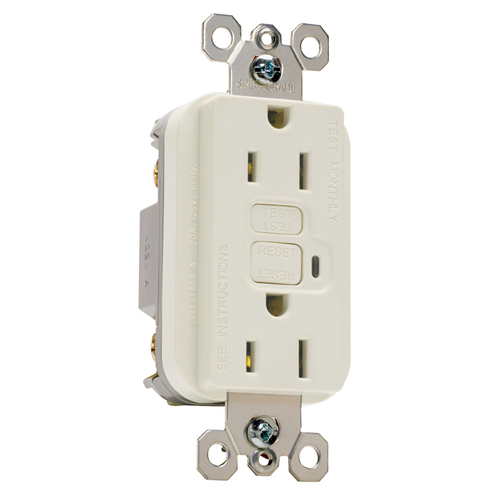 Pass & Seymour 1595LA Trademaster GFCI Receptacle 15A 125V Light Almond