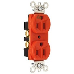 Pass & Seymour IG5262 Duplex Heavy Duty Type Nylon (Face) Material Orange