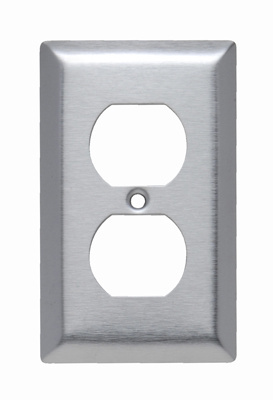 Pass & Seymour SL8 Smooth Metal Wall Plate 1Gang Duplex 430 Stainless Steel