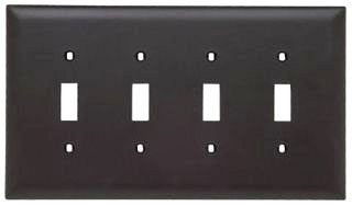 Pass & Seymour TPJ4 Wall Plate 4G Jumbo Brown