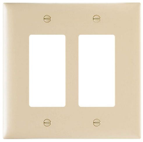 Pass & Seymour TPJ262I 2 Gang Jumbo Decorator Wall Plate, Ivory