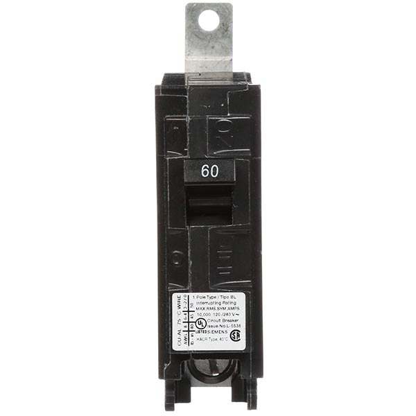 Siemens B160 1-Pole 60 Amp 120 Volt 10 K Circuit Breaker