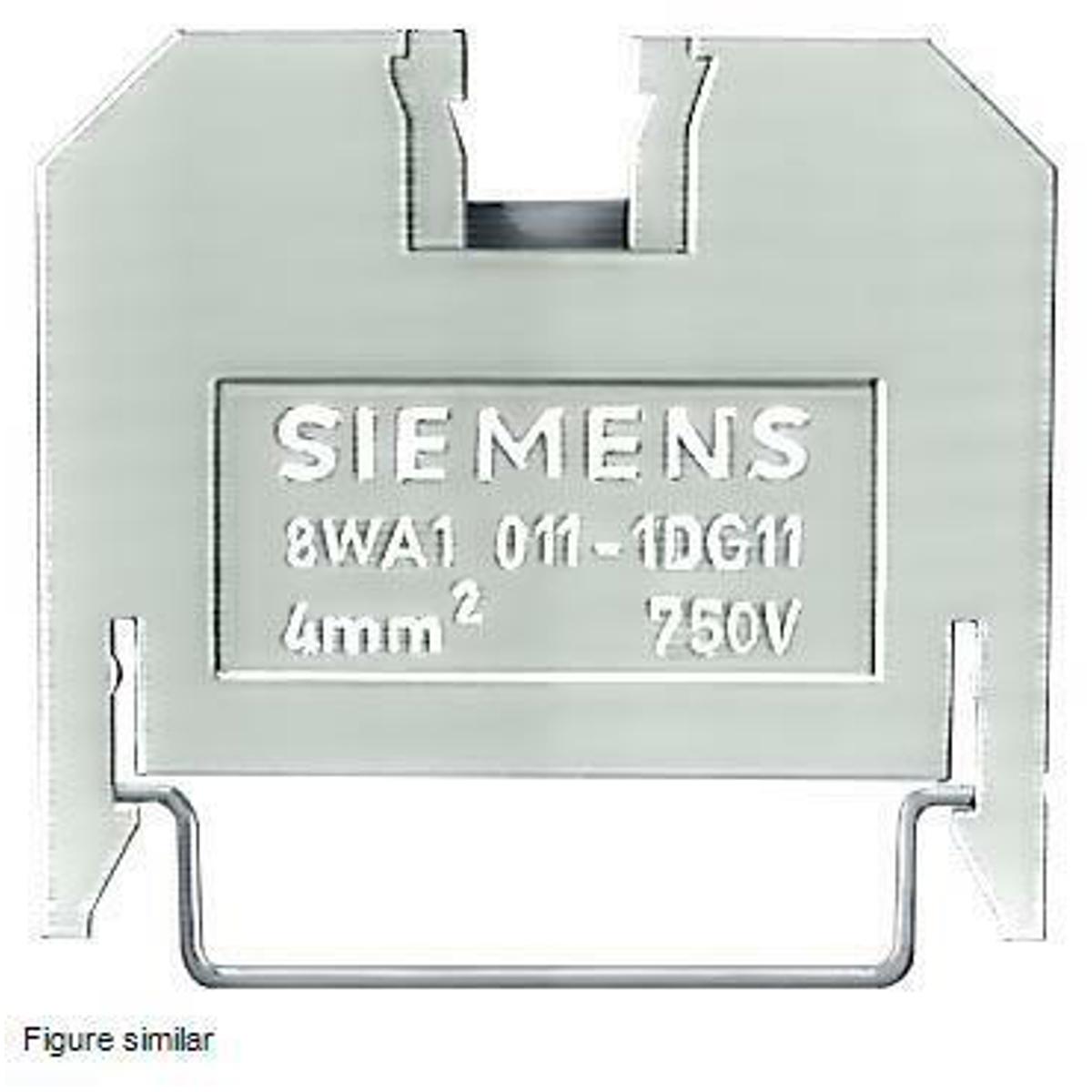 Siemens 8WA1011-1DG11 4 mm 600 Volt 30 Amp 18 to 10 AWG 1-Terminal Beige Through Type Terminal Block