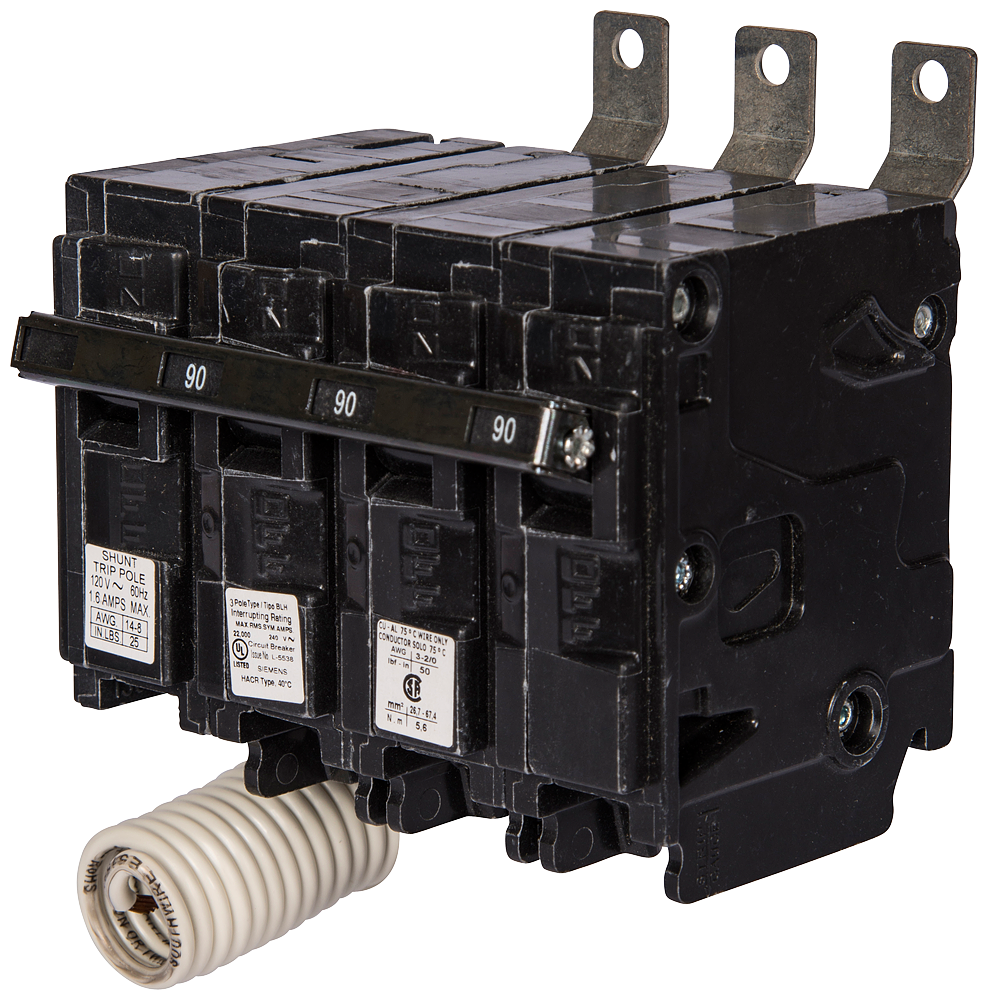 Siemens B32000S01 3-Pole 240 VAC 20 Amp 10 kA Bolt-On Common Trip Thermal Magnetic Molded Case Circuit Breaker