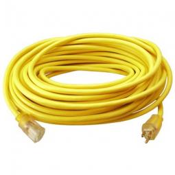 TRUE VALUE 02588ME Master Electrician Extension Cord 12/3 SJTW Yellow Round Vinyl 50-Ft.